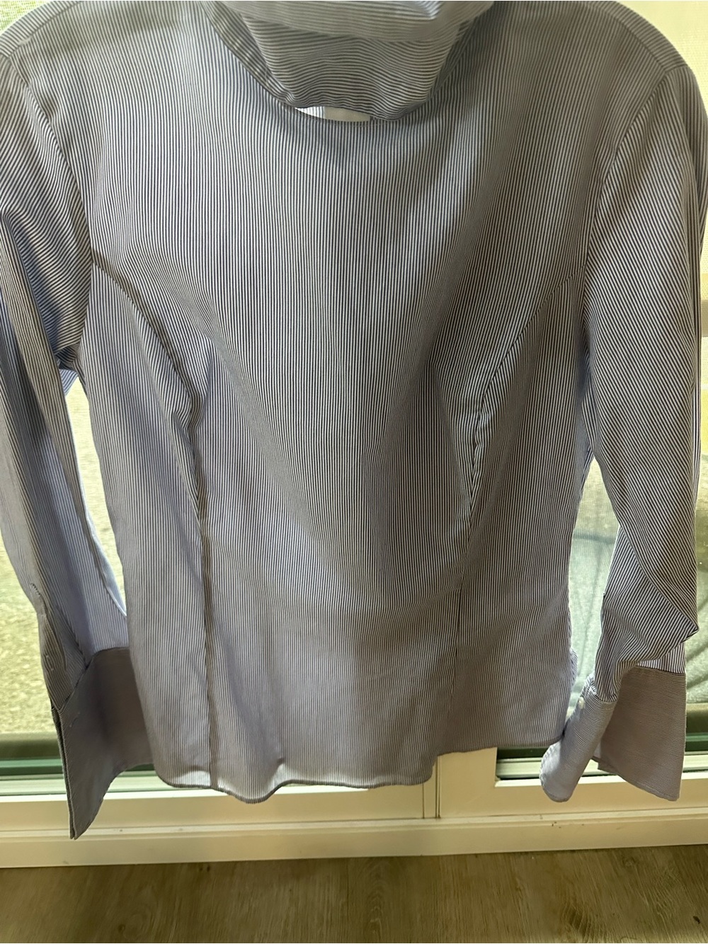 Banana Republic Blue and White Striped Button-Down Shirt